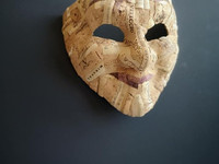 Mask, wolf mask, cailren mask, cork mask, handmade mask, venice mask,