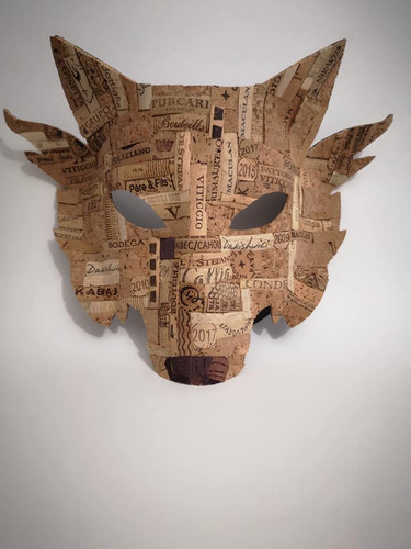 Mask, wolf mask, cailren mask, cork mask, handmade mask, venice mask,